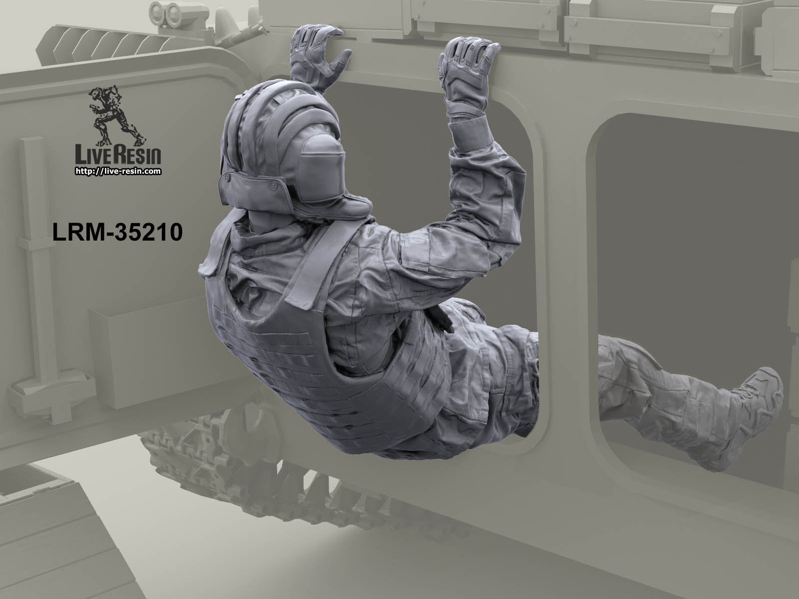 LRM35210 Российский современный танкист/артиллерист САУ в проеме люка /двери - 8 (Не для свободной продажи) Live Resin