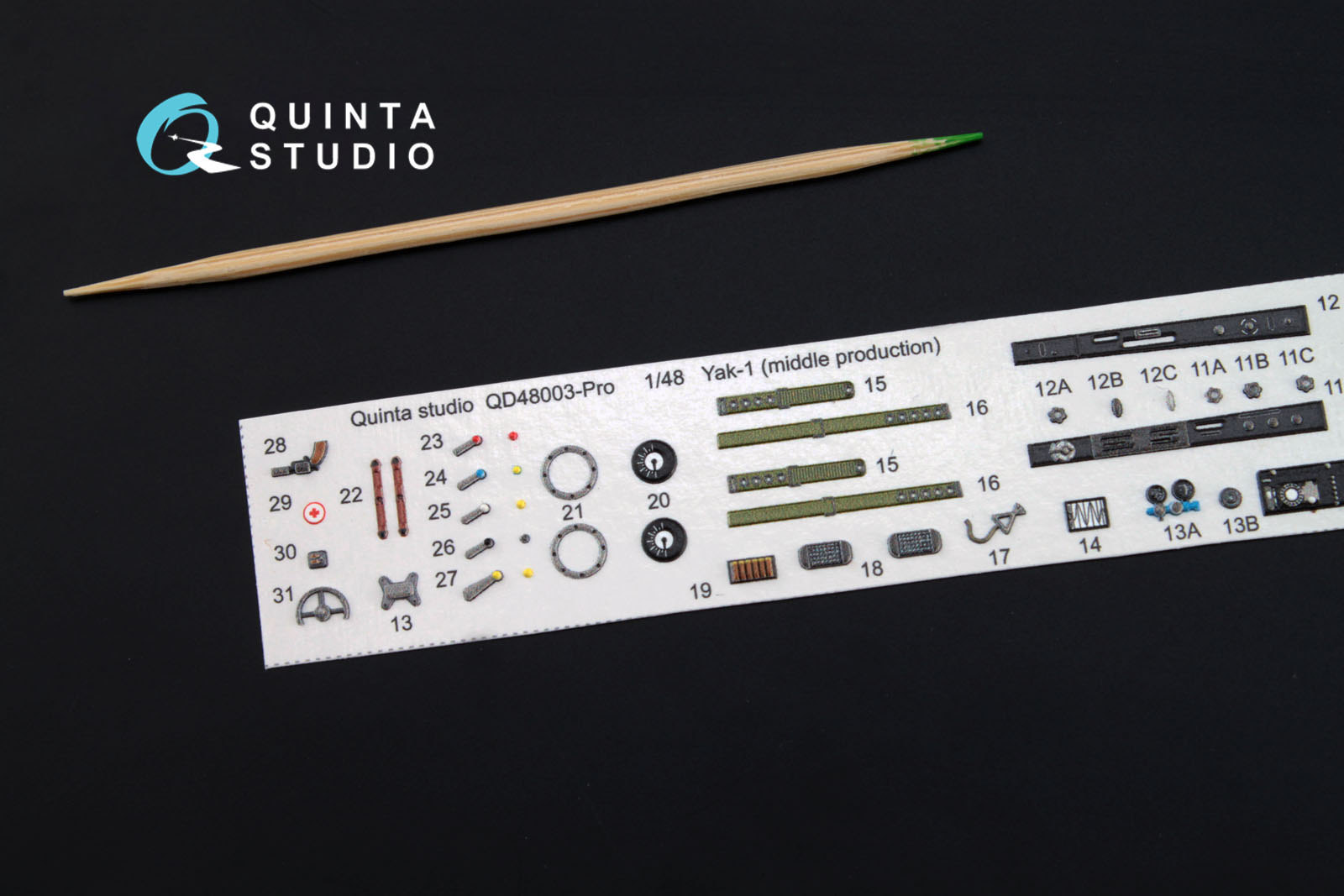 QD48003Pro 3D Декаль интерьера кабины Як-1 (средние серии) (для модели Моделсвит/ЮФ)