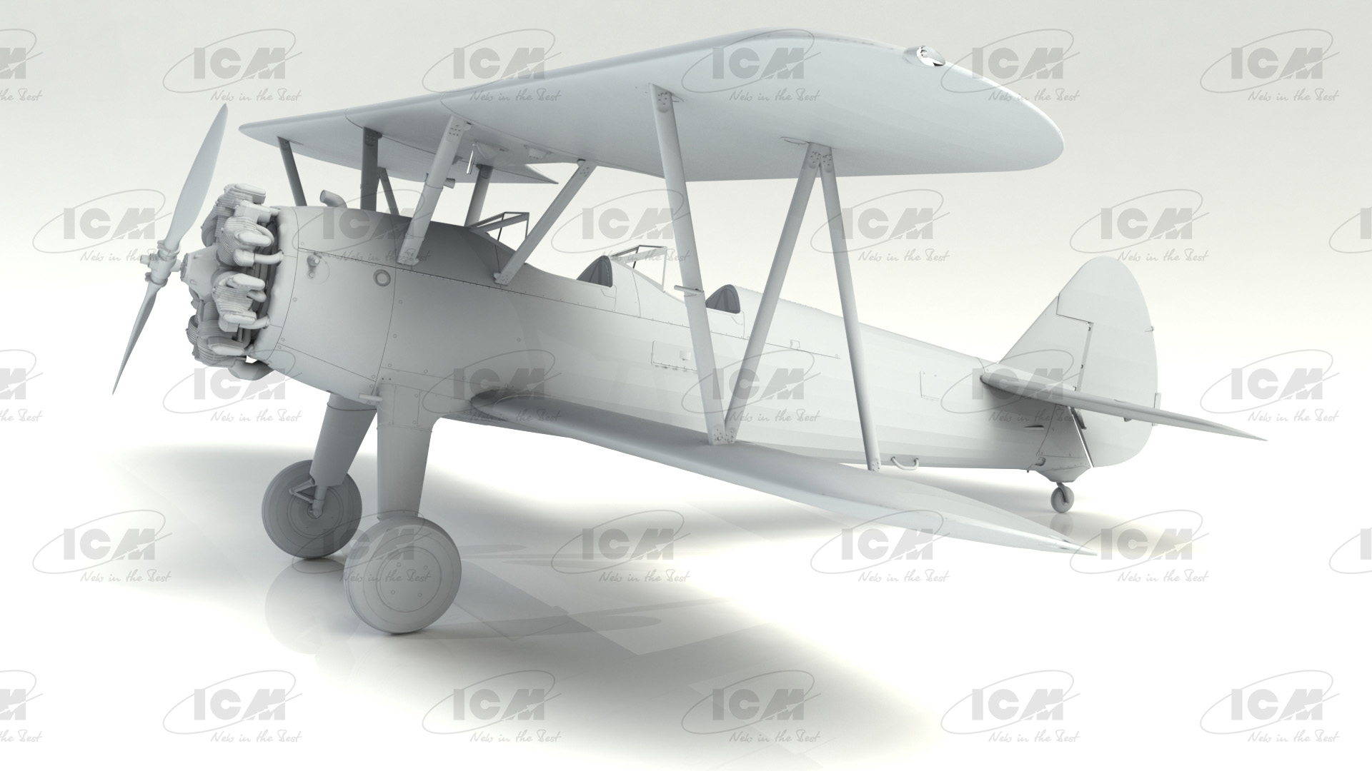 32050 Stearman PT-17/N2S-3 Kaydet , Американский учебный самолет ICM
