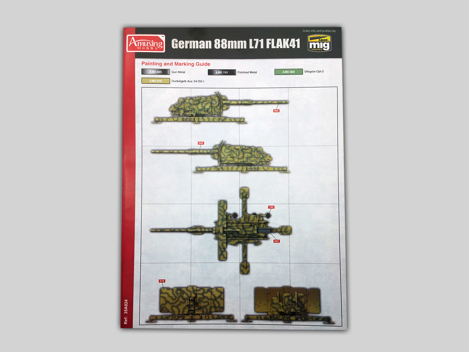 AH35A024 Немецкое зенитное орудие 8,8cm L/71 Flak41 (w/Bonus) Amusing Hobby