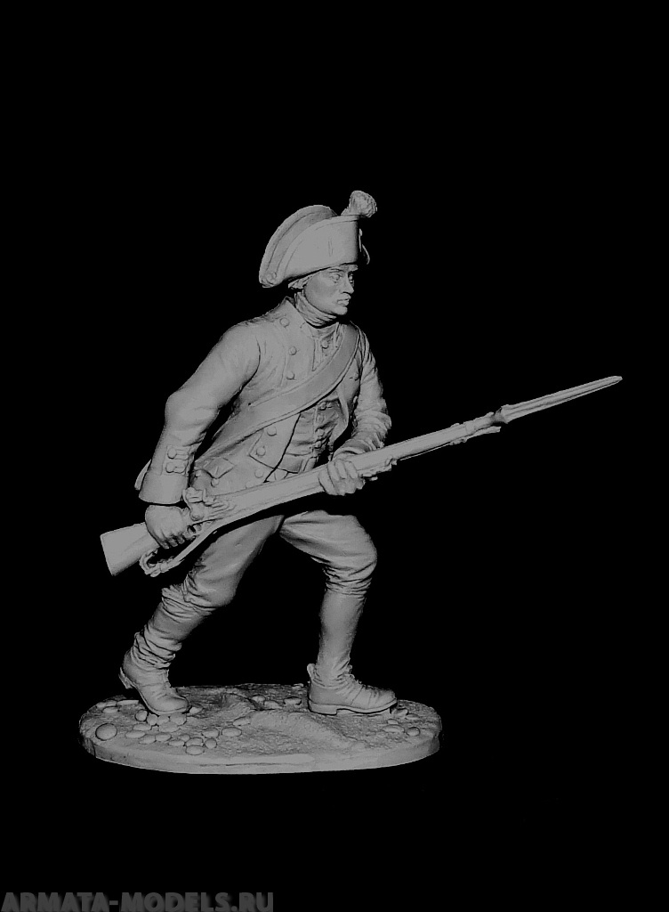 CHM-54127(M). Рядовой мушкетерских полков в Итальянском походе Суворова, Россия 1799 г. 54 мм. Материал - белый металл. Chronos Miniatures