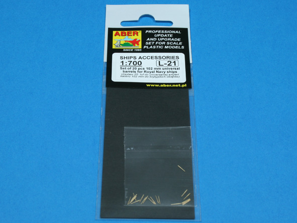 ABR-1:700-L-21  Дополнения для  Set of 20 pcs 102 mm universal barrels for Royal Navy ships для  1/700
