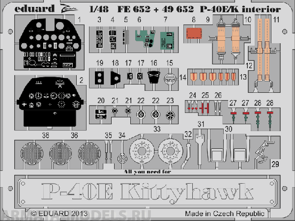 49652ED  P-40E/K S.A. ( for italeri kit ) 1/48