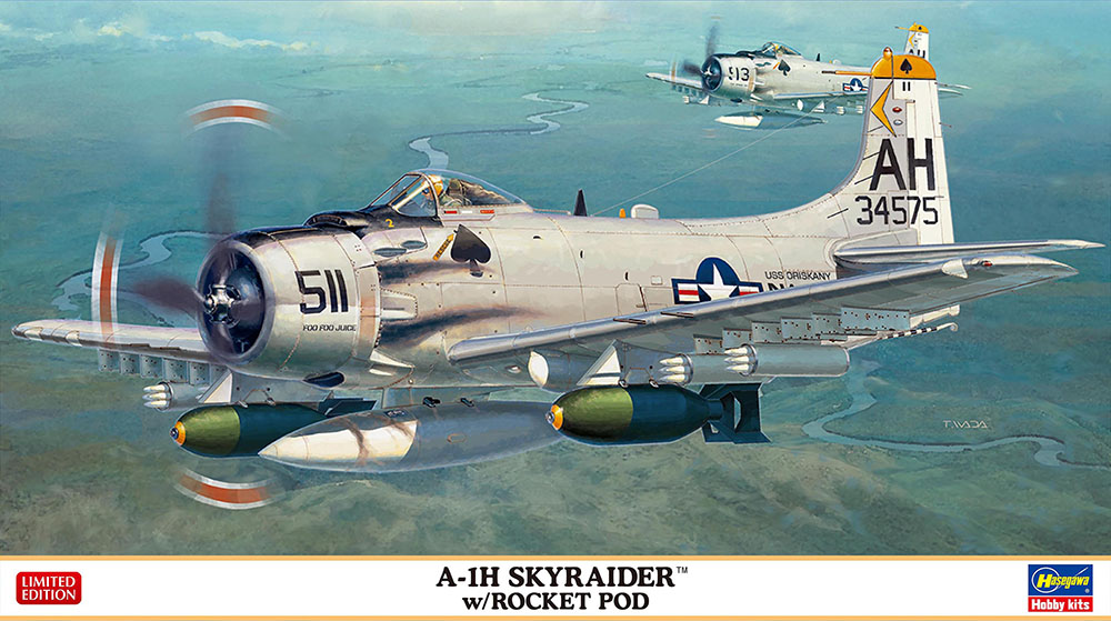 02466-Американский штурмовик A-1H Skyraider с ракетной установкой (Limited Edition) Hasegawa