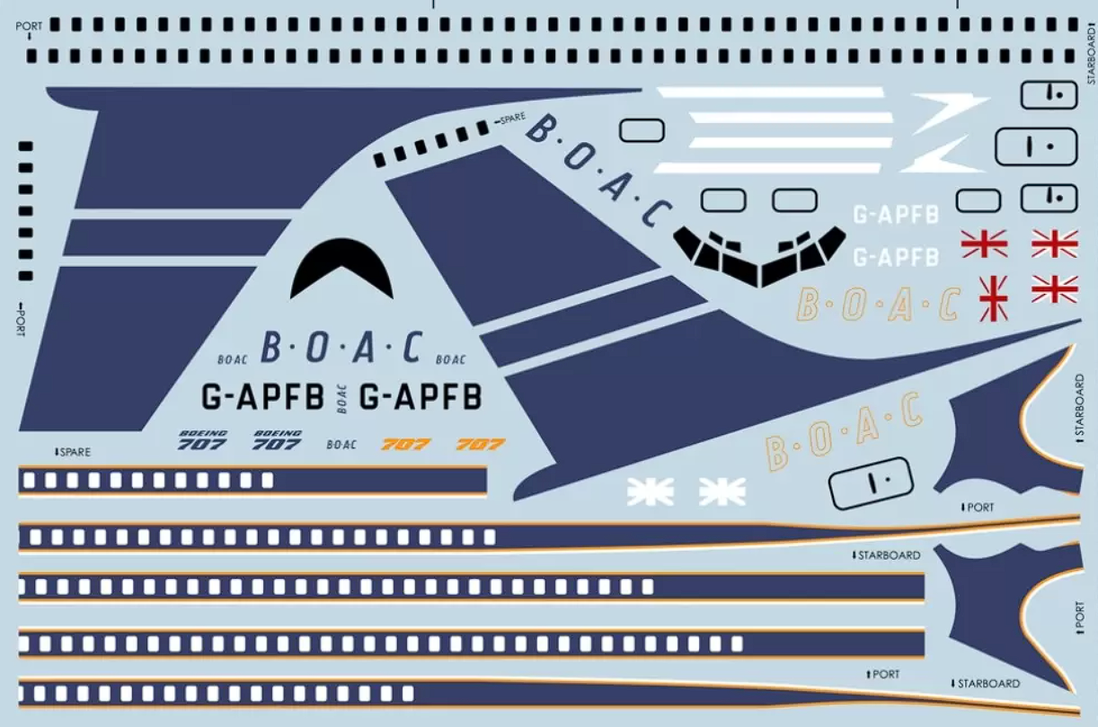 4404 Сборная модель самолета Boeing 707-436 InScale