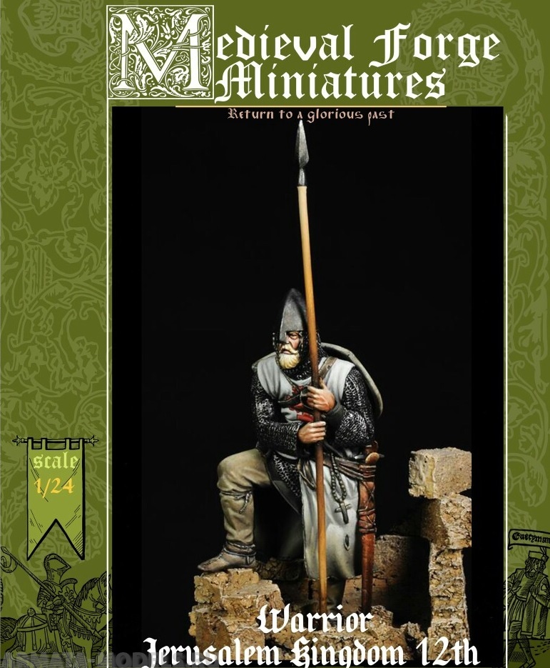 C-75-013 Фигура Воин Иерусалимского королевства, 12 век 75мм Medieval Forge Miniatures