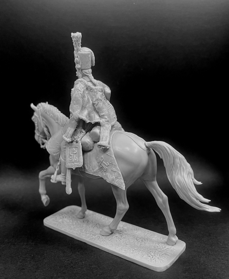 CHM-54338. Рядовой армейских гусарских полков, Россия 1796-1801 гг. (2 варианта голов). 54 мм. Материал - смола. Chronos Miniatures