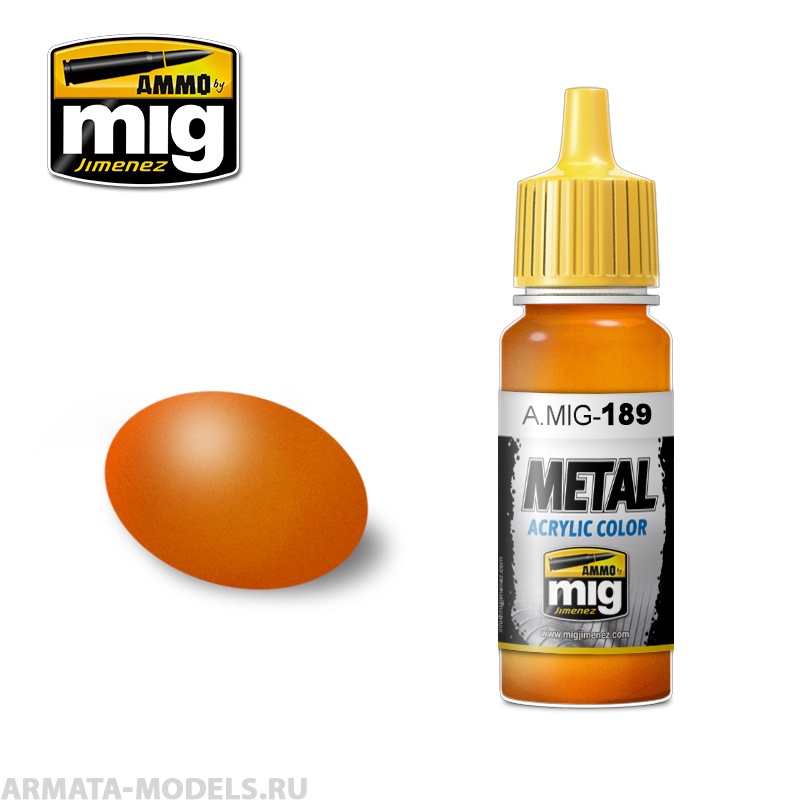 AMIG0189 Ammo Mig Акриловая краска METALLIC ORANGE 17 мл