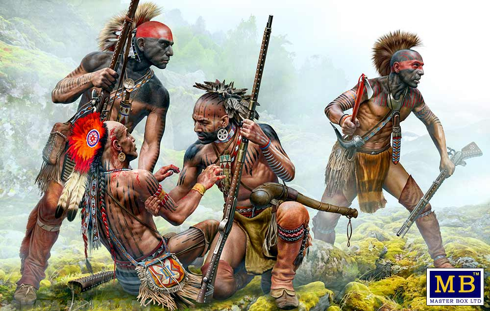MB35209 Фигуры, «Защитный круг». Серия Индейских войн, XVIII век. Набор № 1 Master Box (MB)