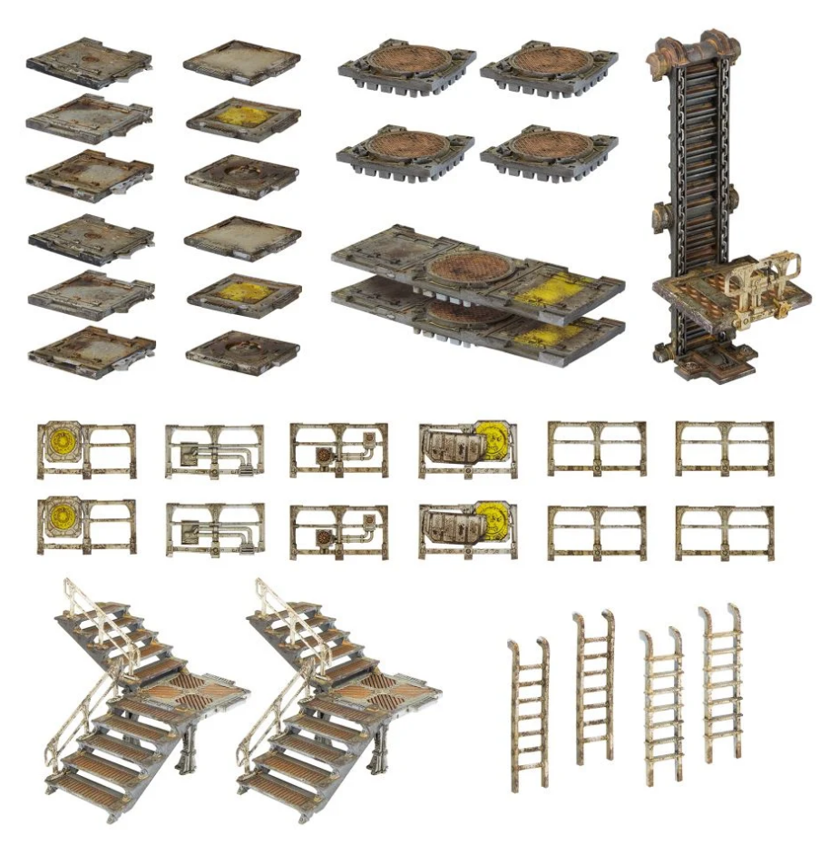 300-49GW Набор Некромунда. Зона Морталис. Платформы и лестницы (Necromunda Zone Mortalis Platforms and Stairs)