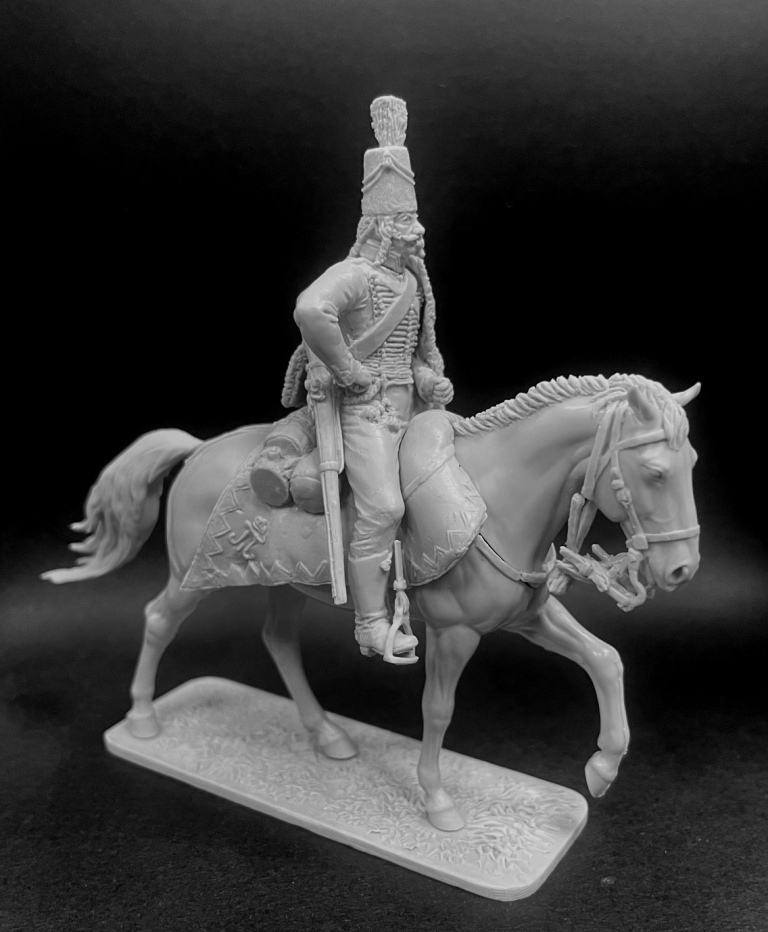 CHM-54338. Рядовой армейских гусарских полков, Россия 1796-1801 гг. (2 варианта голов). 54 мм. Материал - смола. Chronos Miniatures