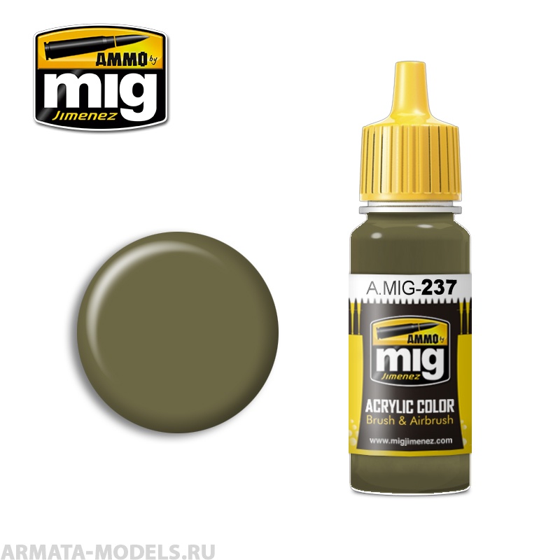 AMIG0237 Ammo Mig Акриловая краска FS 23070 DARK OLIVE DRAB 17 мл
