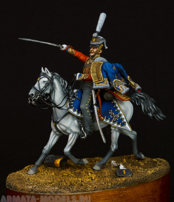 CHM-54233. Обер-офицер армейских гусарских полков, Россия 1812-14 гг.  54 мм. Материал - смола. Chronos Miniatures