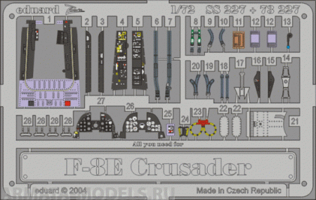 SS227 Фототравление F-8E	 For ACADEMY  kit