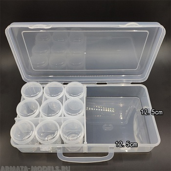 MW-BOX01 Прозрачный ящик для хранения инструментов (в комплекте с 9 флаконами для хранения?