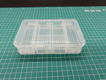 MW-BOX04 Прозрачный пластиковый ящик, двухсторонняя (с 6+4 ячейки) 14.4х8.5х4.3см