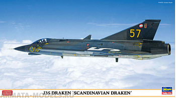 02330 Самолет Swedish Air Force J35 DRAKEN SCANDINAVIAN DRAKEN (HASEGAWA)  1/72