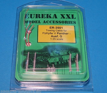 ER-3501 Дополнения для моделей Towing cable for  Panzer V Panther Ausf. G  1/35 scale. This set consists of 3 lengths of copper cable and 6 eyelets.
