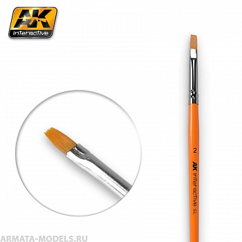AK-609 Кисть художественная FLAT BRUSH 2 SYNTHETIC