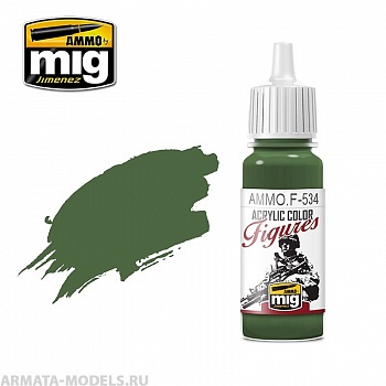 AMMOF534 Ammo Mig Краска акриловая оливково-зеленая OLIVE GREEN