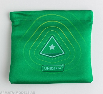 1191 Тканевый мешок с печатью (зелёный), 15*15, на магнитной застёжке