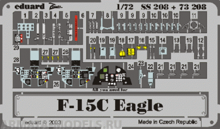 SS208 Фототравление F-15C  for Hasegawa kit