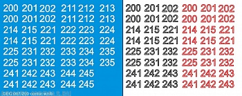 DEC007/200 Номера на немецкую технику масштаб 1/100 с 100 по 400. Цвет – красный/черный контур на выбор + белый центр